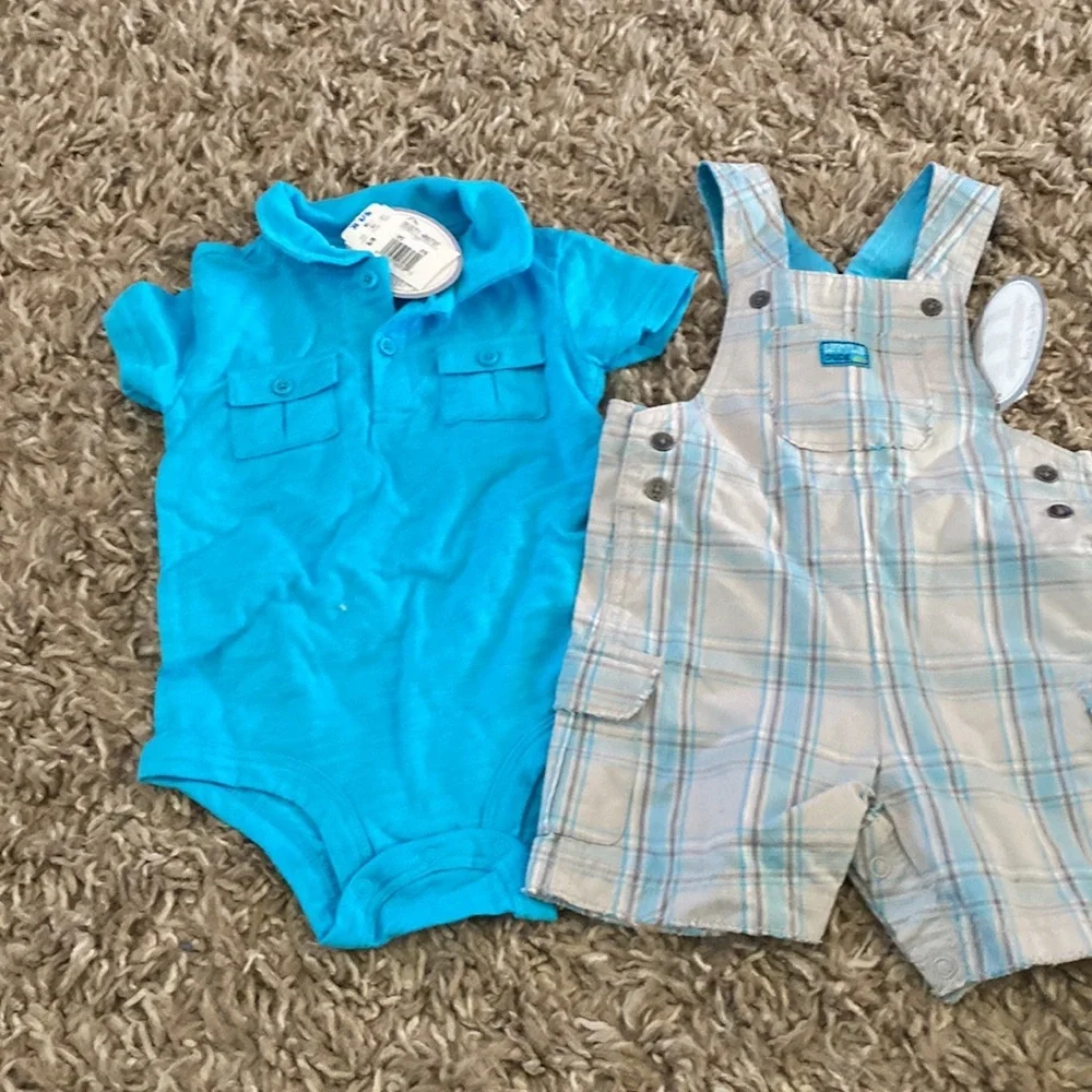 Boys overall outfit size 6-9 mons nwt